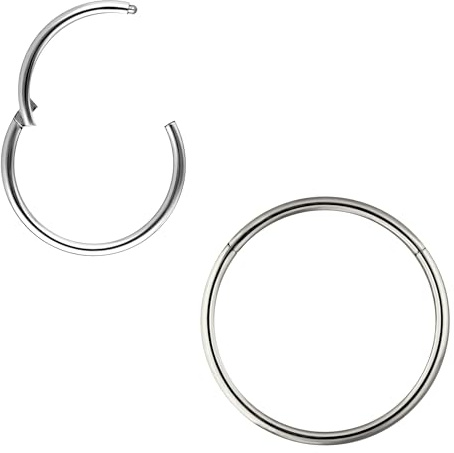 OTHER Piercing Nasenpiercing Septum Ohrpiercing Clicker Ring Titan Lippenring Segmentring Nostril Conch Daith Helix Rook Tragus Lobe Snug Body Piercing Schmuck Piercings Silber 1,2 x 9 mm