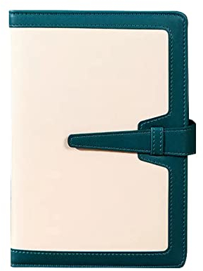 SAFWEL Notizheft liniert A5-Schreibtagebuch, Dickes Hardcover, liniert, College-Notizbücher mit Steckschnalle und Band, Lesezeichen, flaches Notizbuch Tagesplaner (Color : Green)