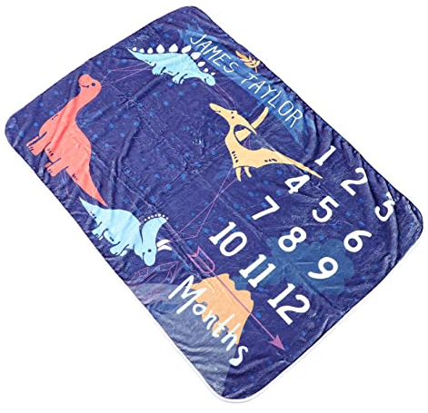 ibasenice Meilenstein Decke Aus Weichem Flanell Fotodecke Für Neugeborene Mit Monatlichem Design Als Geschenk Zur Taufe Oder Babyparty