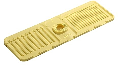 Jastown Faucet Sink Splash Guard,Silicone Faucet Mat,Silicone Faucet Handle Drip Catcher Tray,Drying Mat for Kitchen Bathroom Counter,Drying Pad,Faucet Draining Pad,Bathroom worktop Protect… (yellow)