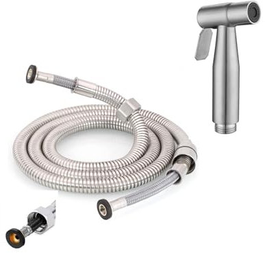 Handheld Shower Head Douche Toilet Bidet Spray Wash Reinforce Shower Hose Jet Shattaf with Stainless Steel Hose Kitchen Bathroom Accessories 150