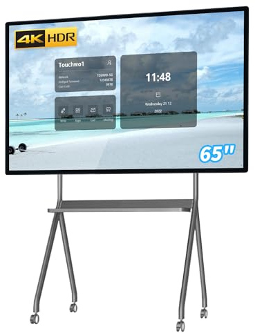 TouchWo Monitor touchscreen da 65 pollici Smart Board, lavagna interattiva 4K, Android 11 e Windows 10 Pro All-in-One Touch panel PC per l'ufficio e la classe