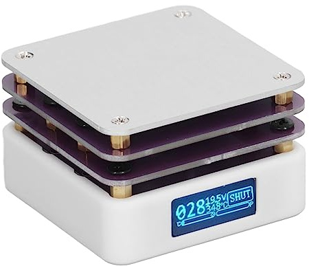 Plaque de Soudure Chauffante, Mini Station de Préchauffage de Soudure 20 V avec écran OLED, Station de Soudage de Puces de Préchauffage à Chaud pour Réparation | Plaque chauffante compacte en coque imprimée 3D, idéale pour réparation de PCB CMS, contrôle précis de la température, i