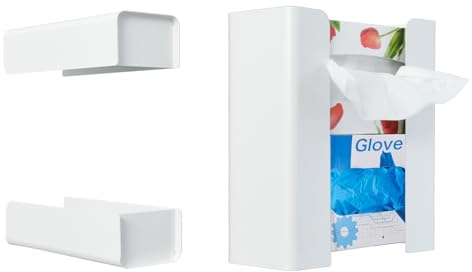 ABEETE Modularer magnetischer Handschuhspender, Taschentuchbox-Halter, frei kombinierbarer Organizer für Küche, Kühlschrank, Garage, Waschküche, abnehmbares Design für vielseitige Aufbewahrung (weiß)