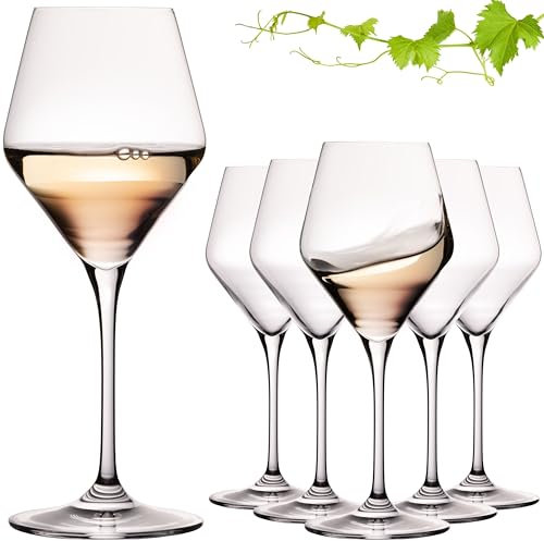 Imperial Rome Lot de 6 verres à vin blanc en cristal cristalline Passe au lave-vaisselle 370 ml