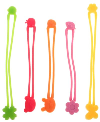 Amosfun Elastische SilikonbäNder Groß 5 StüCk 11X0.79 Zoll Wiederverwendbar Flexibel FüR Bento Boxen BüRobedarf Lebensmittel Fixierung