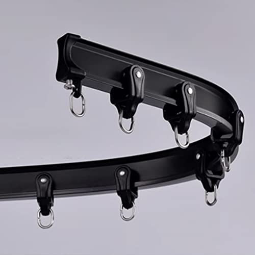 Flexible Vorhangschiene für Erkerfenster, Balkon, Dusche, Hotel, Krankenhaus, Raumteiler, Schwarz, 2 m