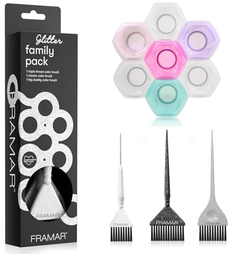 FRAMAR Hair Dye Brush Set – Hair Colour Brush, Multi Colored Dye Bowl Set - 7 pack
