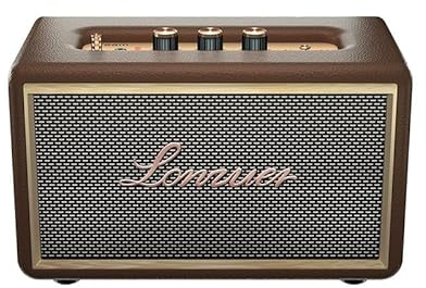 SUNJOM Retro Lautsprecher, kabellos, 10000 mAh, Akku 80 W, hoher Bass, Subwoofer TWS, Bluetooth-Lautsprecher, Braun