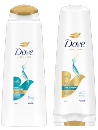 Dove Ultra Care Daily Moisture Shampoo 400ml & Conditioner 350ml Set | Moisturizing Hair Care for Smooth, Resilient Hair | for Everyday Care
