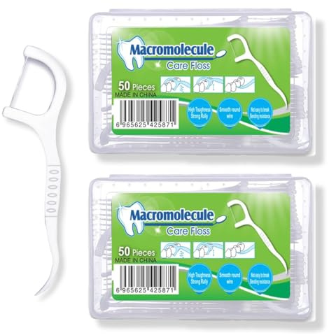 JAZOKA 100 Pcs Dental Floss Picks,Dental Floss Sticks for Teeth Cleaning