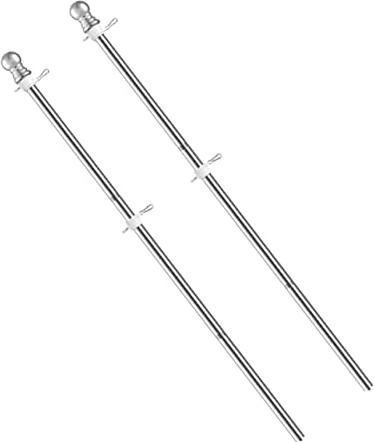 Milisten 2Pcs Rustproof Stainless Steel Wall Mount Flag Pole Durable Flagpole for Porch Garden Outdoor Use Easy Installation with Smooth Polished Surface