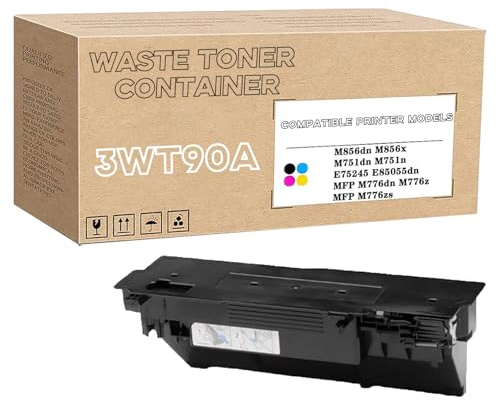 3WT90A Waste Toner Container Compatible for HP M856dn M856x M751dn M751n E75245 E85055dn MFP M776dn M776z M776zs Printer, High Yield 90,000 Pages 1Pack
