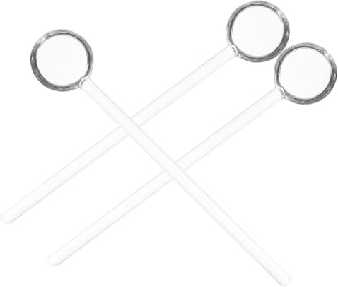 TOYZFRIENDY Juego de 3 Cucharas de Vidrio para Café y Té Diseño Cómodo para Mezclar Yogur y Bebidas Frías, Tamaño Mini de 6.1 Pulgadas para Uso Diario