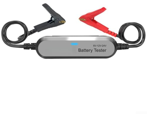 Kabelloser Autobatterie-Tester für 6 V, 12 V, 24 V, nicht verschüttbare Gel-Lithium-Batterien, 100–2000 CCA, Diagnosegerät mit Echtzeit-Spannungswellenform-Monitor, Handheld, silberfarben