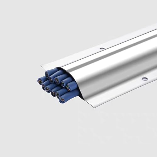 Rytgdxss Passe Cable Sol,Goulotte Passe Cable,pour Espaces Commerciaux - Anti-Dérapage et Résistant au Passage, Parfait pour Bureaux, Magasins et Salles de Conférence-Outer Width 53mm(10PCS)