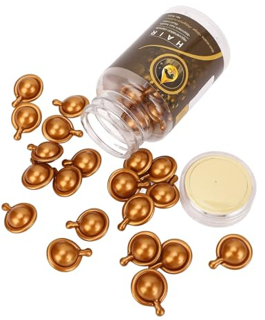 Sonew Capsules de Réparation Capillaire aux Huiles D'argan Macadamia et D'avocat, Vitamines A C E B5, pour Cheveux Secs et Crépus Endommagés, Brillance Soyeuse et Lisse
