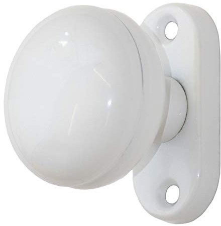 Door Knob on Rosette Door Handle Door Fittings Fixed White