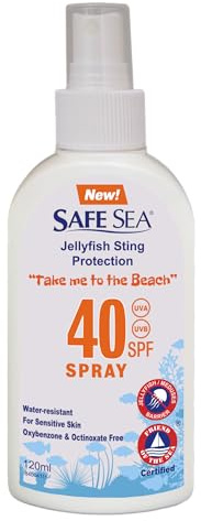 Safe Sea SPF40 sunscreen - Jellyfish and Sea lice protective Spray. Very Water Resistant (1-pack)