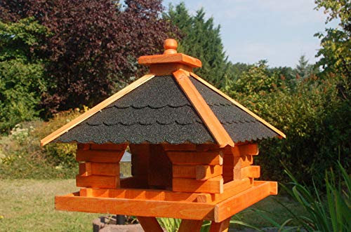 DEKO VERTRIEB BAYERN XXXL Premium Vogelhaus mit/ohne Ständer Futterhaus Vogelfutterhaus Vogelvilla, Farbe: Dunkel