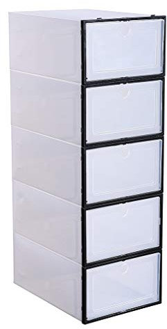 Loywe Schuhaufbewahrung Stiefelbox Schuhbox Schuhkasten Schuhkarton Stapelbox Aufbewahrungsbox, stapelbar für Aufbewahrung 5 St A192-5X