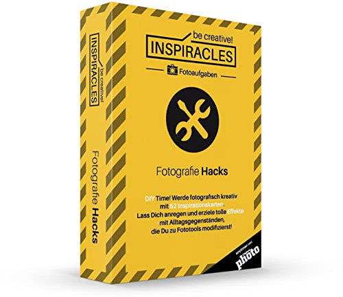 INSPIRACLES Foto-Aufgaben Karten – Fotografie Hacks – 52 kreative Foto-Challenges + 10 Spickzettel – Fotografieren Lernen mit jeder Kamera – Geschenk für Fotografen