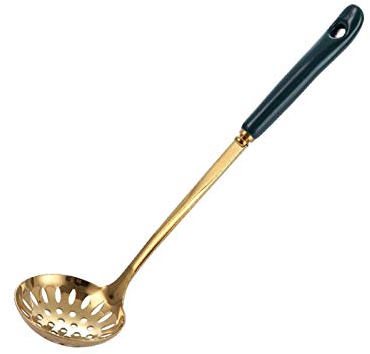 Espumadera Colador Skimmer Slotted Cuchara con mango ergonómico de vacío Colador de acero inoxidable Malla fina filtro de aceite Fry Frying Spoon Herramienta de cocina multifuncional Coladores de Coci