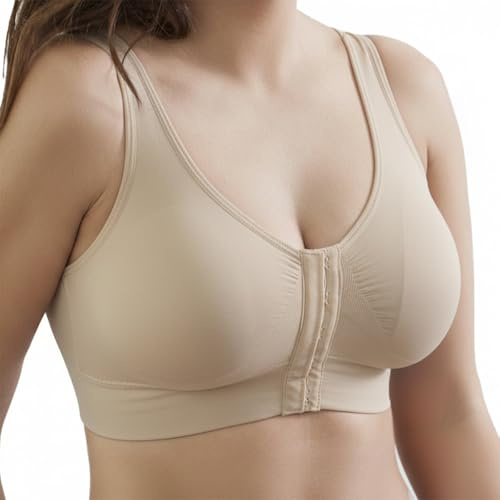 Selene, Reggiseno Donna in Tessuto Anallergico, Senza Ferretto, con Coppe Estraibili e Comoda Chiusura Davanti, Collezione Luisa, Colore Terra, Taglia XXL