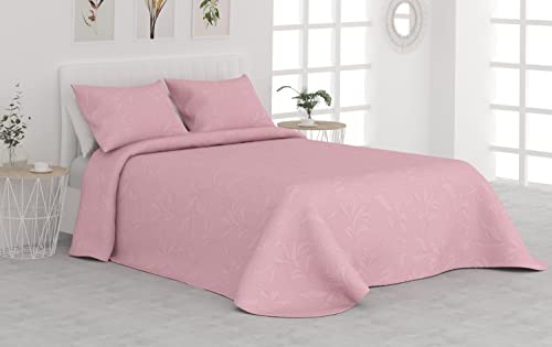 Victorio & Lucchino Colcha Bouti 3D Bordada - Modelo Natalia (Cama 150 cm, Rosa)