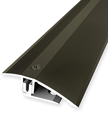 PROVISTON | Profilo di compensazione flessibile | Profilo parquet | Larghezza: 51 mm | Compensazione in altezza: 7-23 mm | Lunghezza: 1000 mm | Profilo in alluminio | Bronzo | 1 pezzo
