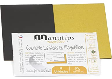 6 flexible Magnete mit Klebstoff geschnitten, rechteckig, 10,5 x 7,4 cm und 0,6 mm dick