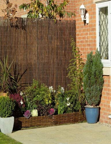 Willow Bulrush Natural Garden Fence Panel Screening Roll Privacy Border Wind & Sun Protection (Willow Screen, 1.2m x 4m)