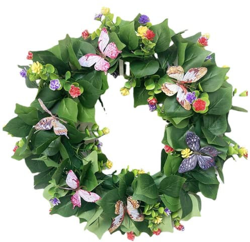 Türkranz Sommer, Grünkranz für Haustür Frühlingskränze ganzjährig große Türriffe für Innenwandfenster alle Jahreszeiten Dekoration 16,54 in