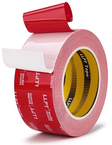 LLPT Ruban Adhésif Double Face Ruban de Montage Robuste 51MM*5.5M Blanc | Bande Adhésive Double Face Imperméable à l'eau pour Cadres Photo Poster Automobile Home Déco Boîte à Clous