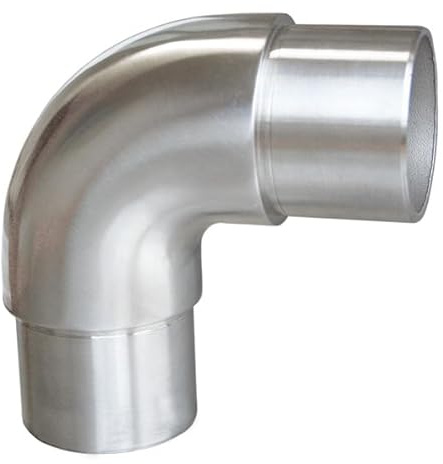 Steckfitting mit 90° Winkel, für Rohr Ø 48,3x2,0 Edelstahl V2A Rohrverbinder Verbinder für Rohre Geländerbau Geländer Treppen Balkongeländer Terrassengeländer Balkon Terrasse