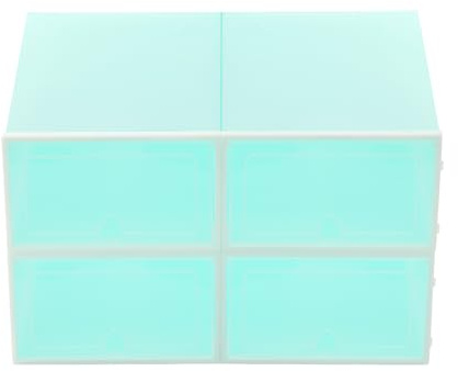TESUGN 20er Pack Schuhboxen, Schuhboxen Stapelbar Transparent, Faltbar Schuhaufbewahrung mit Tür für Schrank Wand Turnschuhe Stöckelschuhe, 33 * 23 * 14 cm (Grün)