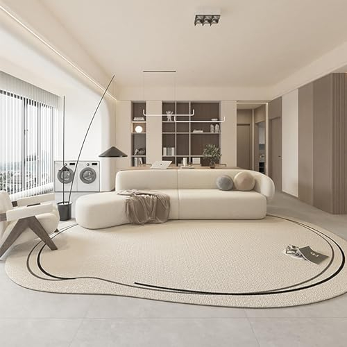 Unregelmäßige Form, moderner weißer Teppich aus Kaschmirimitat, rutschfeste und leicht zu reinigende Teppiche für Wohnzimmer, Schlafzimmerteppich, Heimdekorationsteppiche ( Color : A , Size : 180x240c