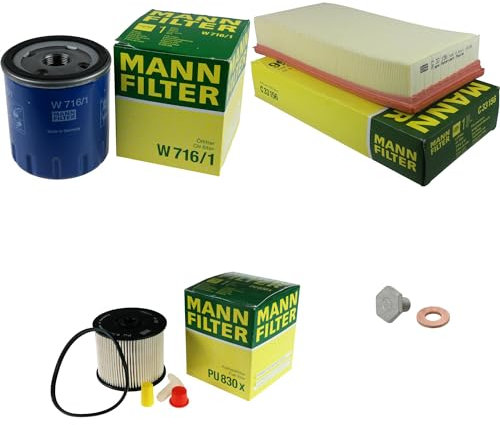 EISENFELS Inspektionspaket Wartungspaket Filterset mit Ölfilter W 716/1, Luftfilter C 33 156, Kraftstofffilter PU 830 x, Verschlussschraube