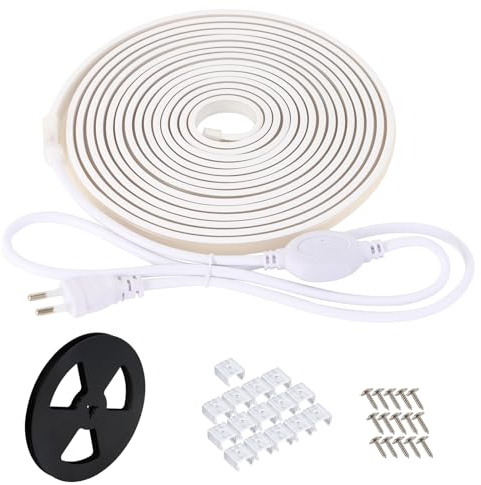 pcning Striscia LED 220 Volt COB senza Trasformatore con Spina 4000K da Interno Esterno, 3 Metri Strisce LED Luce Naturale Impermeabile IP67 (3M, Bianco)