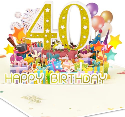 GREETING ART 40.Geburtstagskarte,Geburtstagskarte 40 Frau Mann,40 Geburtstag Karte,Karte 40 Geburtstag,Karte zum 40. Geburtstag für Mama Frauen Männer