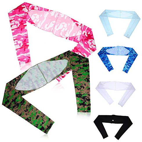 ORFOFE 6stücke Kühlende Armstulpen Für Damen Atmungsaktiv Und Bequem Mit Achselzucken Und Fingerlöchern Sonnenschutz Für Heiße Sommertage Für Golf Und Sportaktivitäten