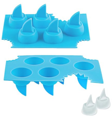 2 Pack Silicone Ice Cube Tray, Shark Fin Ice Trays, Novelty Ice Cube Molds, Non-Stick Chocolate Candy Molds for Shark Theme Party