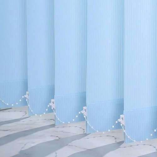 YUJIANHUAA Lamellenvorhang Verdunkelungsjalousie,Raumverdunkelnd Komplettset Vertikaljalousie,in 7 Farben und vielen Grössen,98mm Lamellen,Schiebevorhang,Breite×Höhe (120cm x 300cm,Sky Blue)
