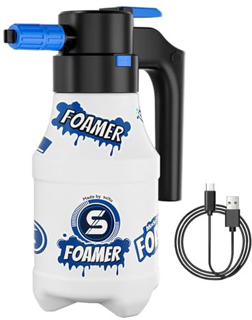 Garten-Schaumsprüher – 1,5 L Hand-Schaumsprüher Mit USB-Aufladung | Elektrische Schaumkanone, Autowaschset, Wiederaufladbarer Akku, USB-Aufladung, Handgehaltener Schaumsprüher, Reichhaltiger Schaum Fü