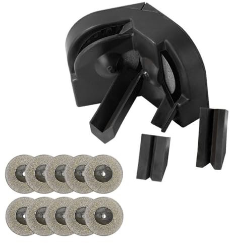 ZAWELIYO Ensemble D'affûteuse de Forets, Meuleuse de Forets, Disque de Meulage 10 Pièces et 3 Outils Auxiliaires pour le Travail du Bois, le Métal et la Réparation Automobile