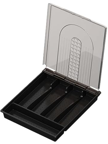 Stockage d'argenterie - Organisateur de stockage d'argenterie, casse de stockage de couverts | Boîte de rangement d'argenterie avec 5 compartiments, boîte de rangement de couverts amovible pour les co