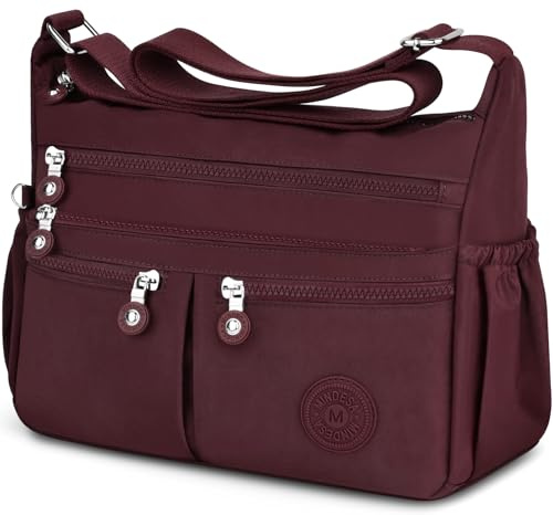 TEUEN Crossbody Bags for Women Large Capacity Nylon Waterproof, Medium Casual Handbags & Shoulder Bags Lightweight Messenger Bag With Multi-Pocket for Travel Shopping Work
