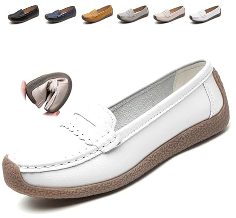 Mocasines ortopedicos clásicos para mujer, mocasin, informales, zapatos clásicos, anchos de piel, mocasines de conducción para caminar en el trabajo