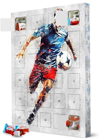 Adventskalender XXL mit Produkten von Kinder® Football Color Grey C (matart) artboxONE Adventskalender Sport/Fußball