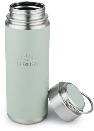 ECO Brotbox - Gourde en acier inoxydable lavable au lave-vaisselle - Bouteille d'eau sans BPA et anti-fuite - Convient pour les boissons gazeuses - Pour le sport, les enfants et les loisirs - Vert